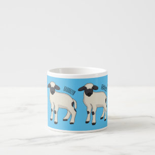 Xícara De Espresso Ilustração de desenho animado de ovelha Valais Bla