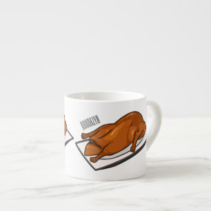 Xícara De Espresso Ilustração de desenho animado de patos-de-porco