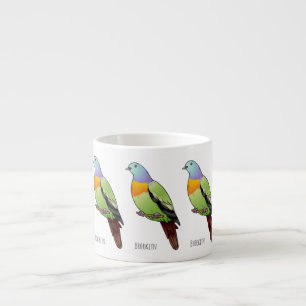 Xícara De Espresso Ilustração de desenho animado de pombo-verde-rosa