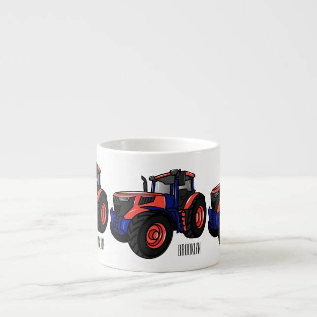 Xícara De Espresso Ilustração de desenho animado de trator  (Frente)