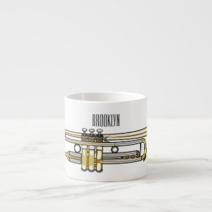 Xícara De Espresso Ilustração de desenho animado de trompete