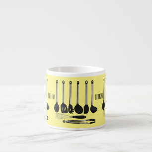 Xícara De Espresso Ilustração de desenho animado de utensílios de coz