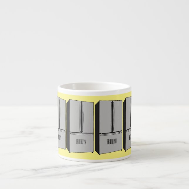 Xícara De Espresso Ilustração de desenho animado do frigorífico franc (Frente)