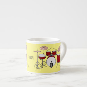 Xícara De Espresso Ilustração de desenho animado do kit de tambor