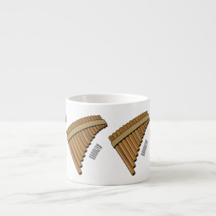 Xícara De Espresso Ilustração de desenho animado em flauta/panuccões
