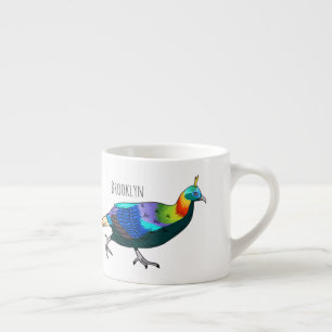 Xícara De Espresso Ilustração de desenho animado monal de aves do Him