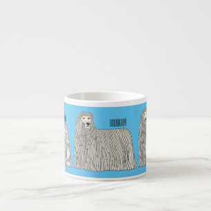 Xícara De Espresso Ilustração de desenho de cães Komondor