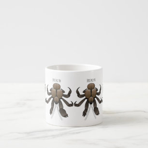 Xícara De Espresso Ilustração de desenho de caranguejo de coco