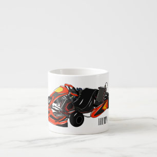 Xícara De Espresso Ilustração de desenho de corrida de Kart