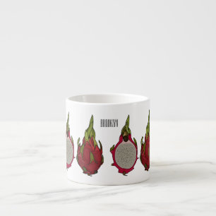 Xícara De Espresso Ilustração de desenho de fruta do dragão