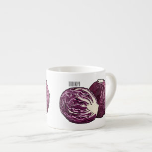 Xícara De Espresso Ilustração de desenho de repolho vermelho