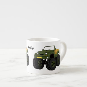 Xícara De Espresso Ilustração de desenho do caminhão monstro verde