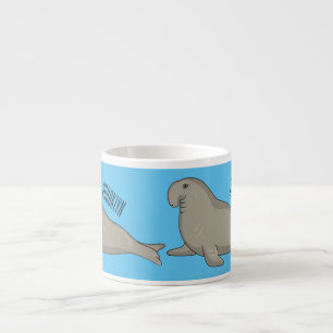 Xícara De Espresso Ilustração de desenho do selo elefante