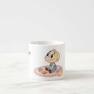 Xícara De Espresso Ilustração de Menino Amazado