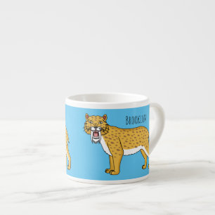Xícara De Espresso Ilustração de tigre com dentes de Saber