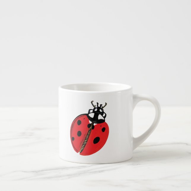 Xícara De Espresso Ilustração Lady Bug (Direita)