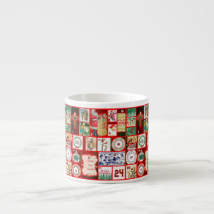 Xícara De Espresso Ilustração Quadrada do Bloco de Natal Adventício A