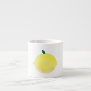Xícara De Espresso Ilustração Vibrante de Limão Amarelo
