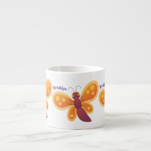 Xícara De Espresso Imagem de desenho animado de borboleta laranja fel