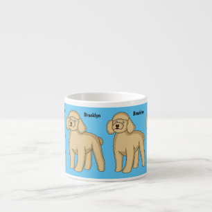 Xícara De Espresso Imagem de desenho animado de poodle marrom feliz
