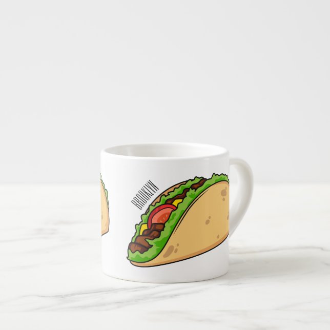 Xícara De Espresso Imagem de desenho animado do Taco (Frente Esquerda)