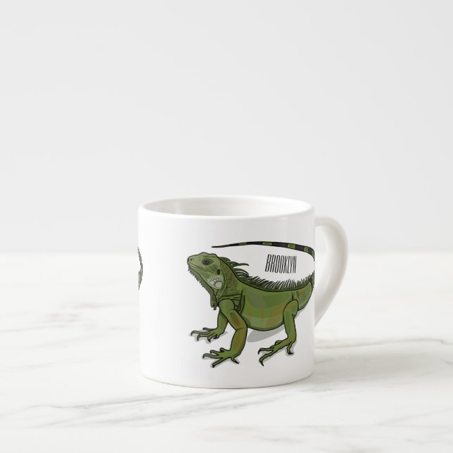 Xícara De Espresso Imagem do desenho de Iguana (Frente Esquerda)