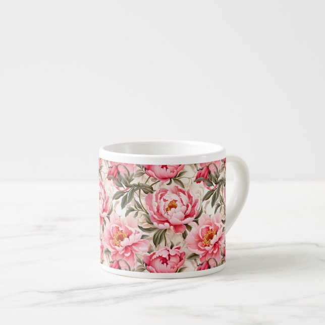Xícara De Espresso Impressão Espresso Mug-Floral (Frente Esquerda)