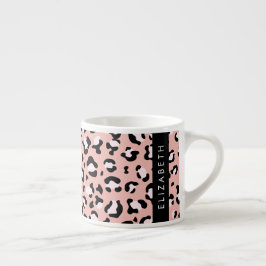 Xícara De Espresso Impressão Leopardo, Manchas, Leopardo Rosa, Seu No