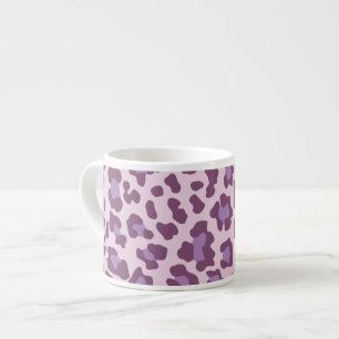 Xícara De Espresso Impressão Leopardo Roxo e Lavanda