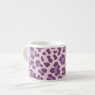Xícara De Espresso Impressão Leopardo Roxo e Lavanda