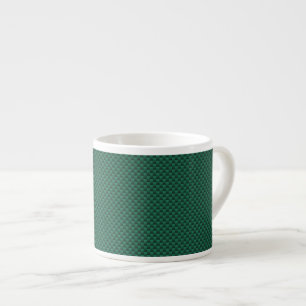 Xícara De Espresso Impressão verde da fibra do carbono da cerceta