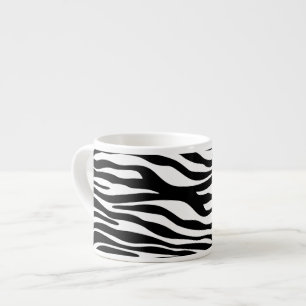 Xícara De Espresso Impressão Zebra, Banhas Zebra, Preto E Branco