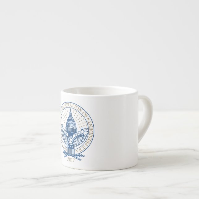 Xícara De Espresso Inauguração Donald Trump Mike Pence 2017 Logo EUA (Frente Esquerda)