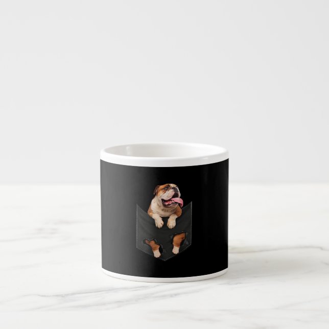 Xícara De Espresso Inglês Bulldog Nos Seus Pocket Dogs (Frente)
