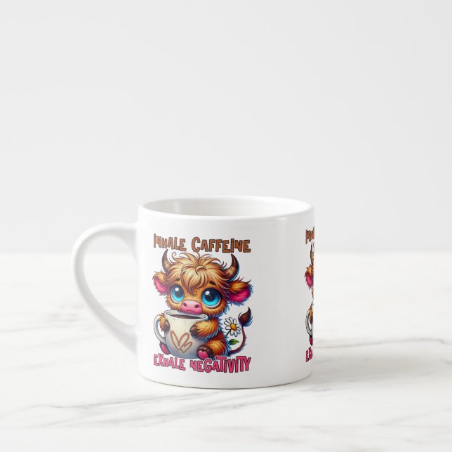 Xícara De Espresso Inhale Caffeine Exhale Negativity  (Esquerda)