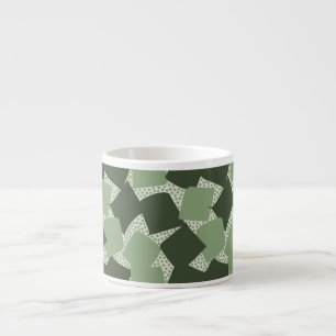Xícara De Espresso Início Afiado: Sage Vintage Geométrico Abstrato