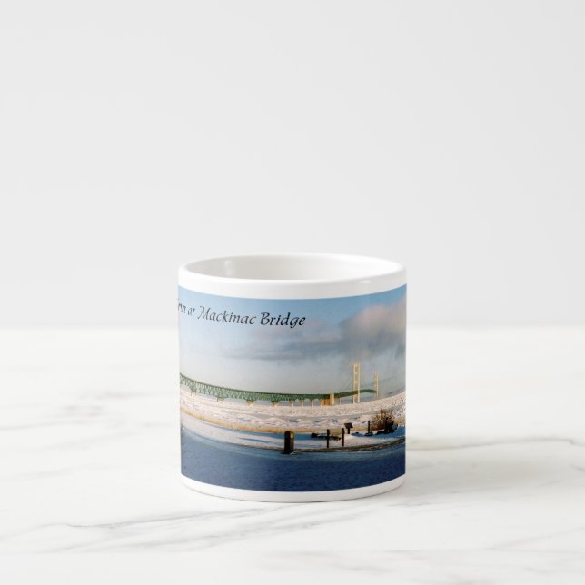 Xícara De Espresso Inverno em Mackinac Bridge espresso mug (Frente)