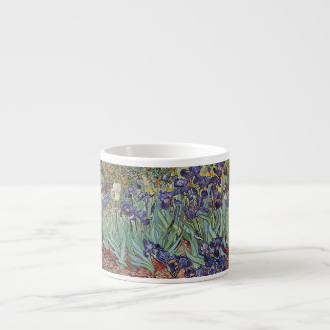Xícara De Espresso Íris de Van Gogh Pintura Impressionista (Frente)
