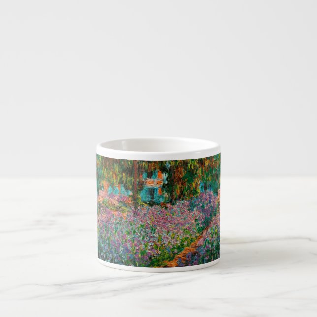 Xícara De Espresso Íris Jardim Monet Giverny flores (Frente)