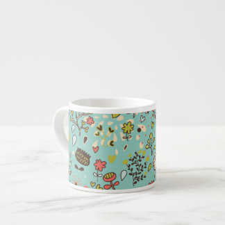 Xícara De Espresso Jardim de Flor Whimsical