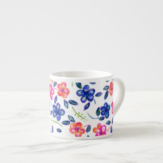 Xícara De Espresso Jardim Flor (Frente Esquerda)
