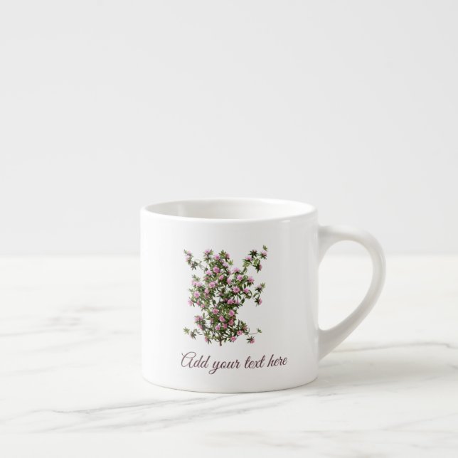 Xícara De Espresso Jardim Floral de Rododendros Personalizado (Direita)