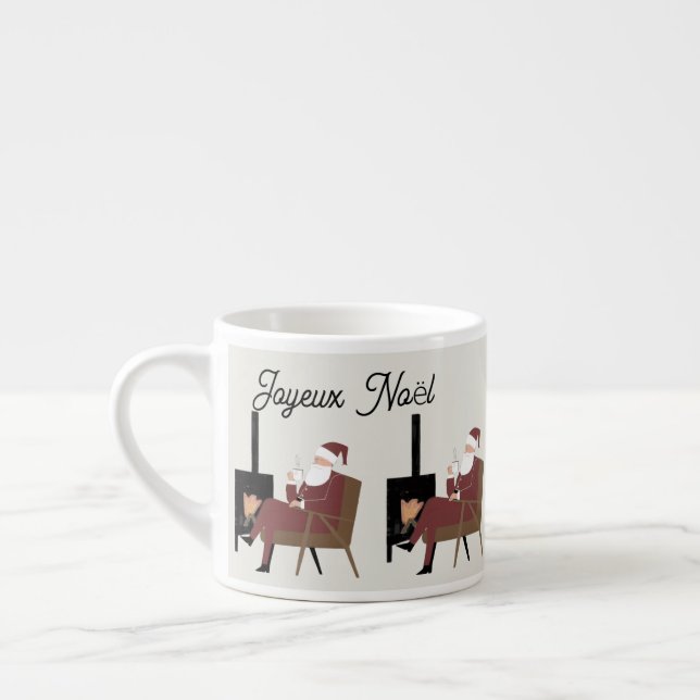 Xícara De Espresso Joyeux Noël Tasse Expresso Père Noël Cocooning (Esquerda)