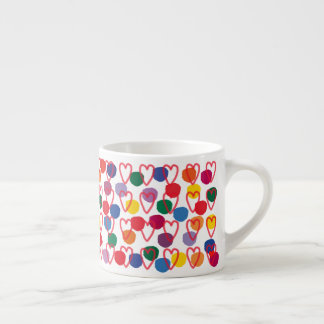 Xícara De Espresso Jumbo-Tasse Espressotasse mit Punkten und Herzen