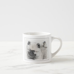Xícara De Espresso Keeshond Puppy Drapy - Arte Cachorro Original Boni