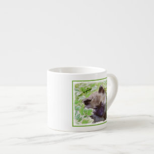 Xícara De Espresso Keeshond Puppy na Pintura Original