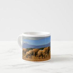 Xícara De Espresso Kilimanjaro e elefantes