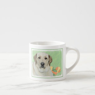 Xícara De Espresso Labrador Amarelo - Impressão de Retriever e Tênis