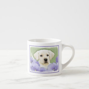 Xícara De Espresso Labrador Retriever Puppy Pintura Original