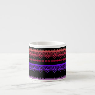 Xícara De Espresso Lace multicolorido em preto